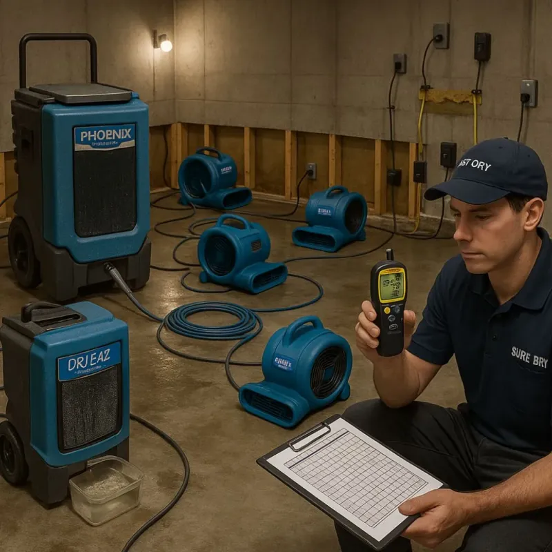 Structural Drying and Dehumidification process in Clark, NJ